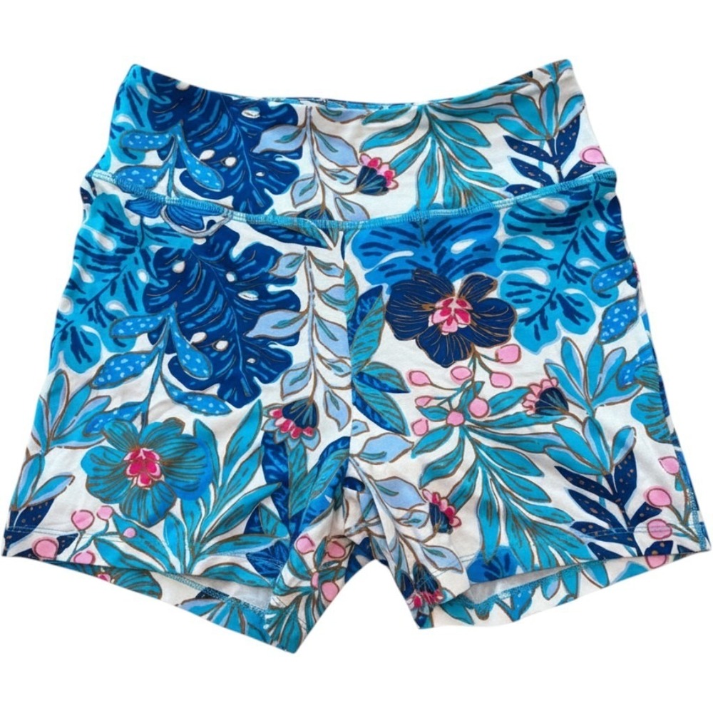 Lilly Pulitzer Fitted Shorts Breezy Aqua Best Fronds Forever 4‎
